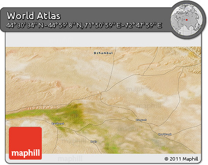 Satellite 3D Map of the Area around 44° 44' 51" N, 72° 19' 29" E