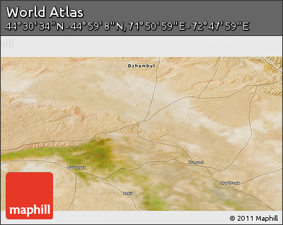 Satellite 3D Map of the Area around 44° 44' 51" N, 72° 19' 29" E