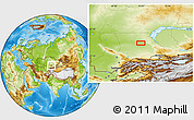 Physical Location Map of the area around 44° 44' 51" N, 72° 19' 29" E