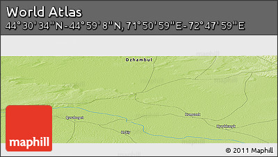 Physical Panoramic Map of the Area around 44° 44' 51" N, 72° 19' 29" E