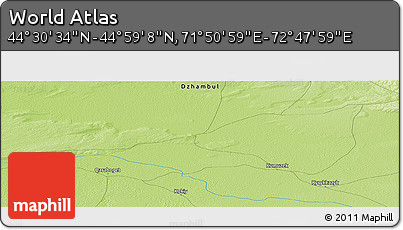 Physical Panoramic Map of the Area around 44° 44' 51" N, 72° 19' 29" E