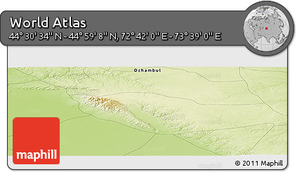 Physical Panoramic Map of the Area around 44° 44' 51" N, 73° 10' 30" E