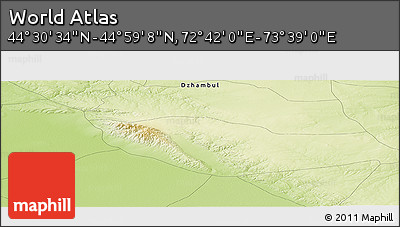 Physical Panoramic Map of the Area around 44° 44' 51" N, 73° 10' 30" E