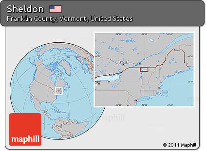 Gray Location Map of Sheldon
