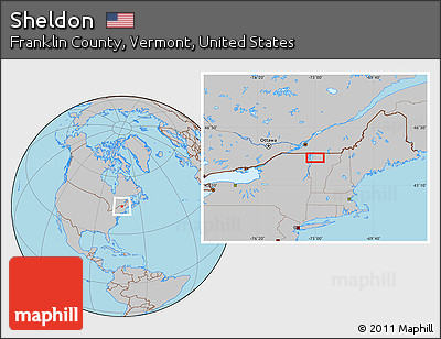 Gray Location Map of Sheldon