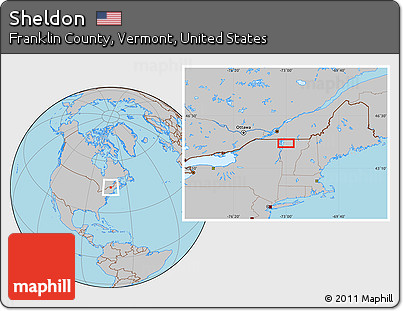 Gray Location Map of Sheldon