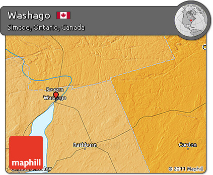 Political 3D Map of Washago