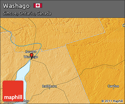 Political 3D Map of Washago