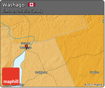 Political 3D Map of Washago