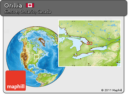 Physical Location Map of Orillia