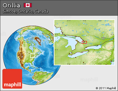 Physical Location Map of Orillia