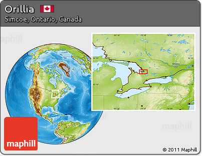 Physical Location Map of Orillia