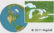 Satellite Location Map of the area around 44° 44' 51" N, 83° 13' 29" W