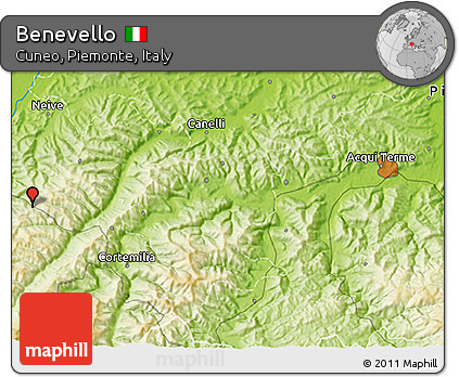Physical 3D Map of Benevello