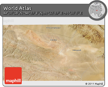 Satellite 3D Map of the Area around 44° 44' 51" N, 91° 1' 30" E