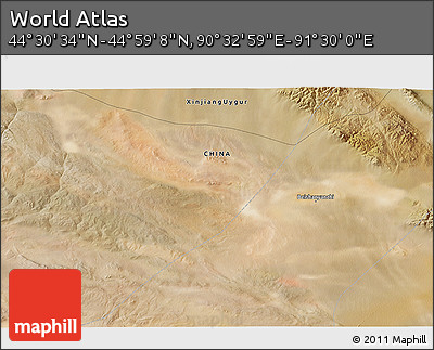 Satellite 3D Map of the Area around 44° 44' 51" N, 91° 1' 30" E