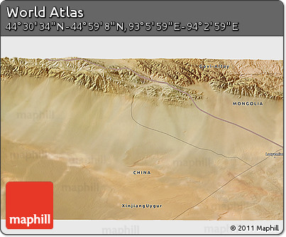Satellite 3D Map of the Area around 44° 44' 51" N, 93° 34' 29" E
