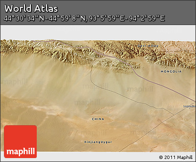 Satellite 3D Map of the Area around 44° 44' 51" N, 93° 34' 29" E