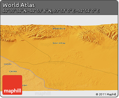 Political 3D Map of the Area around 44° 44' 51" N, 94° 25' 30" E