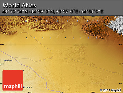 Physical Map of the Area around 44° 44' 51" N, 94° 25' 30" E