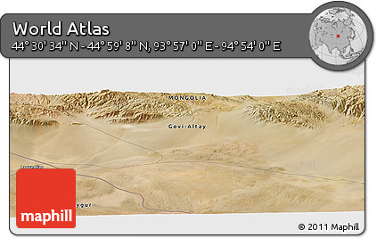 Satellite Panoramic Map of the Area around 44° 44' 51" N, 94° 25' 30" E