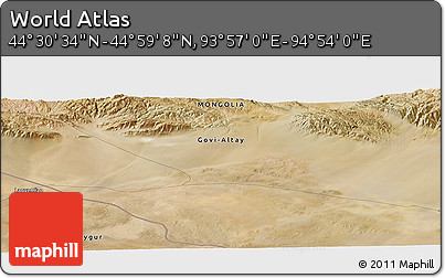 Satellite Panoramic Map of the Area around 44° 44' 51" N, 94° 25' 30" E