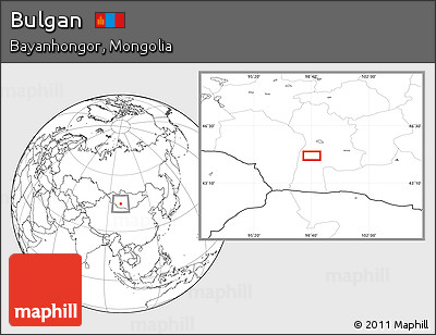 Blank Location Map of Bulgan