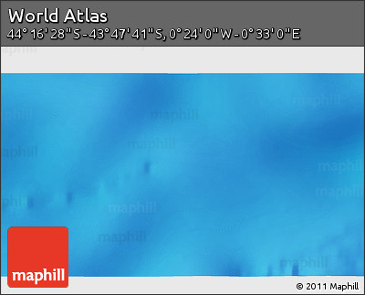 Physical 3D Map of the Area around 44° 2' 4" S, 0° 4' 30" E