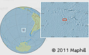 Savanna Style Location Map of the area around 44° 2' 4" S, 100° 13' 29" W, hill shading