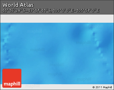 Physical 3D Map of the Area around 44° 2' 4" S, 105° 28' 29" E