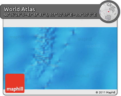 Physical 3D Map of the Area around 44° 2' 4" S, 108° 1' 30" E