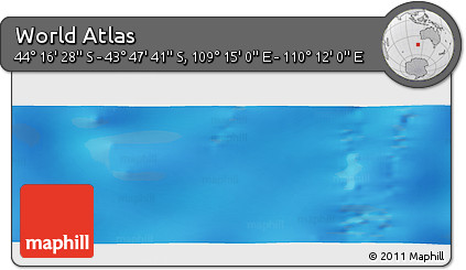 Physical Panoramic Map of the Area around 44° 2' 4" S, 109° 43' 29" E