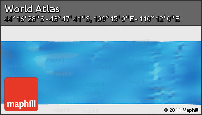 Physical Panoramic Map of the Area around 44° 2' 4" S, 109° 43' 29" E