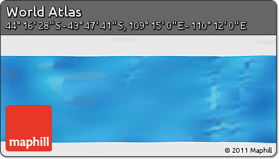 Physical Panoramic Map of the Area around 44° 2' 4" S, 109° 43' 29" E