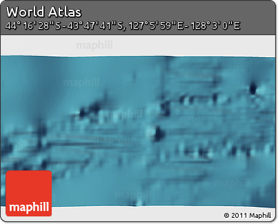 Satellite 3D Map of the Area around 44° 2' 4" S, 127° 34' 30" E