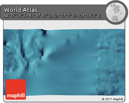 Satellite 3D Map of the Area around 44° 2' 4" S, 128° 25' 30" E
