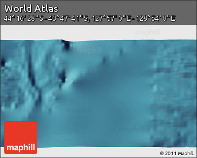 Satellite 3D Map of the Area around 44° 2' 4" S, 128° 25' 30" E