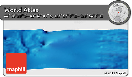 Physical Panoramic Map of the Area around 44° 2' 4" S, 128° 25' 30" E