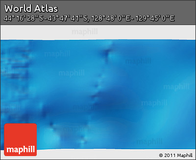 Physical 3D Map of the Area around 44° 2' 4" S, 129° 16' 30" E