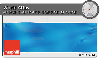 Physical Panoramic Map of the Area around 44° 2' 4" S, 12° 49' 29" E