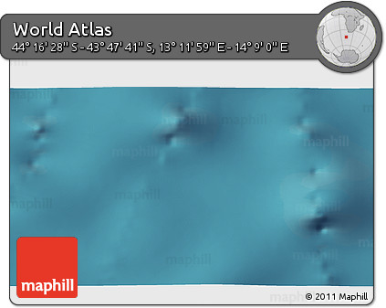 Satellite 3D Map of the Area around 44° 2' 4" S, 13° 40' 30" E