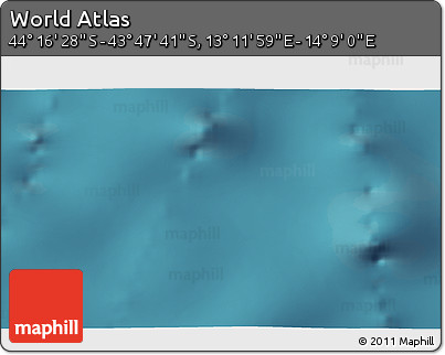 Satellite 3D Map of the Area around 44° 2' 4" S, 13° 40' 30" E