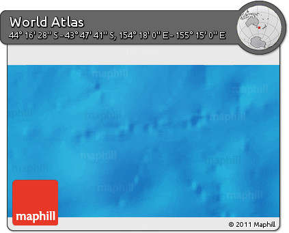 Physical 3D Map of the Area around 44° 2' 4" S, 154° 46' 30" E