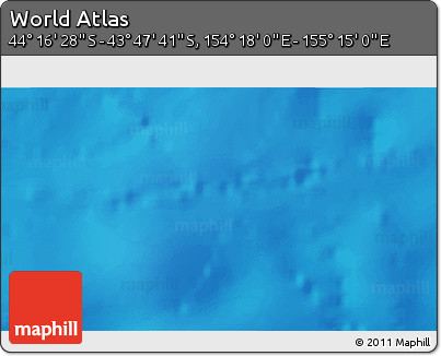 Physical 3D Map of the Area around 44° 2' 4" S, 154° 46' 30" E