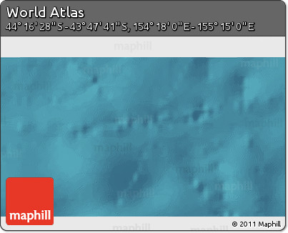 Satellite 3D Map of the Area around 44° 2' 4" S, 154° 46' 30" E