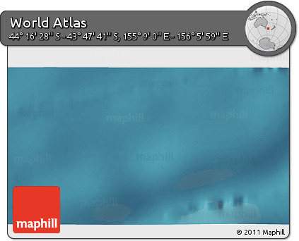 Satellite 3D Map of the Area around 44° 2' 4" S, 155° 37' 30" E