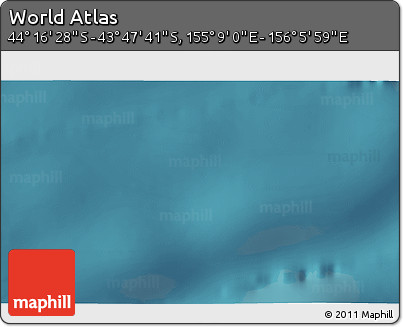 Satellite 3D Map of the Area around 44° 2' 4" S, 155° 37' 30" E