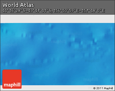 Physical 3D Map of the Area around 44° 2' 4" S, 157° 19' 29" E