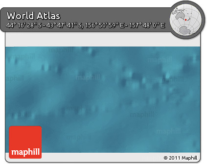 Satellite 3D Map of the Area around 44° 2' 4" S, 157° 19' 29" E