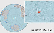 Gray Location Map of the area around 44° 2' 4" S, 15° 13' 29" W, hill shading